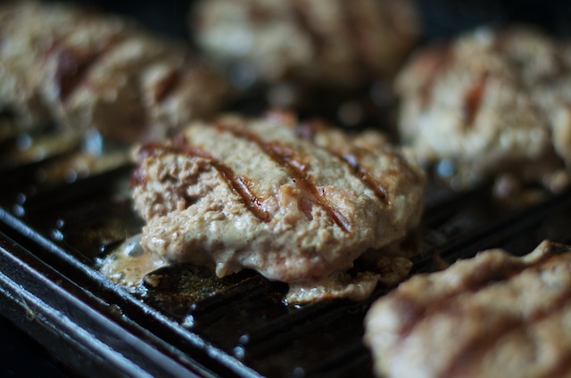 grilling bacon burgers
