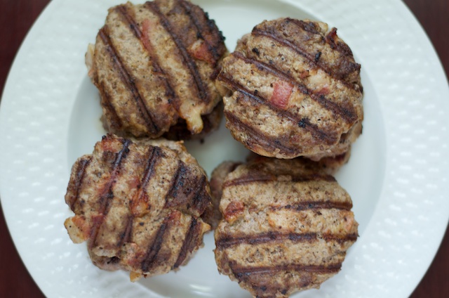 finished bacon burgers