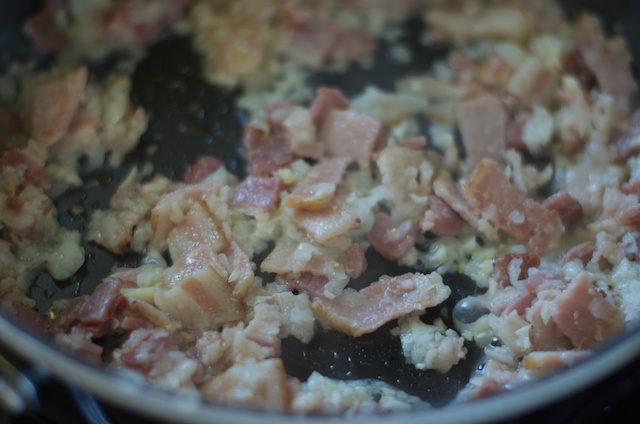 bacon onion garlic saute