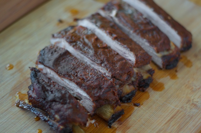 sliced barbecue ribs