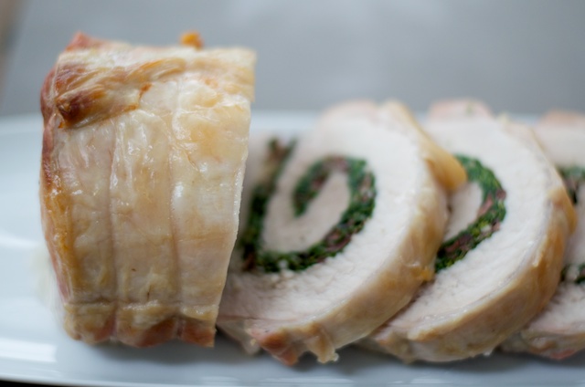 greek pork loin roulade