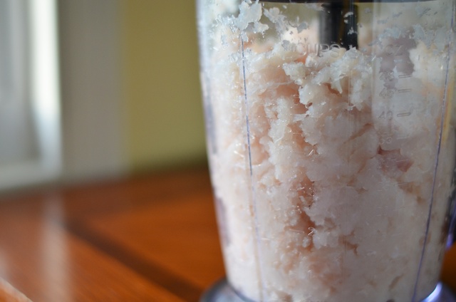 haddock fish in food processor for fish sticks