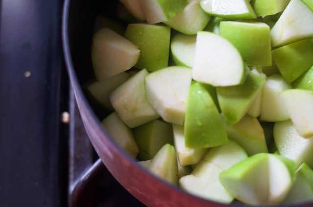 apples ready to be stewed