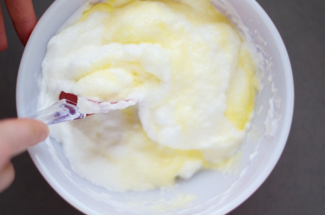 folding yolk into egg whites