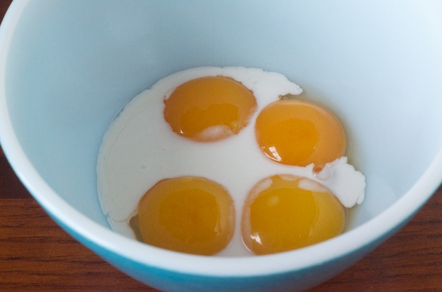 egg yolks with coconut milk