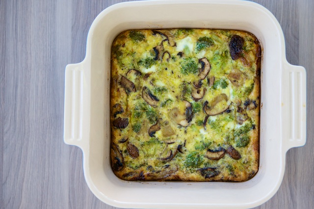 Sunday Broccoli-Mushroom Egg Bake Recipe (paleo, primal, gluten-free)