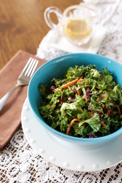 Kale Salad with Pomegranate Vinaigrette Recipe [paleo, primal, gluten-free]