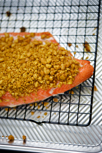 Macadamia and Curry Crusted Salmon Recipe [paleo, primal, gluten-free, keto]